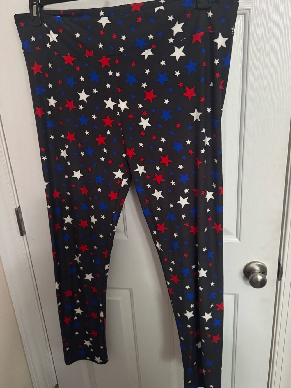 Style Infusion Plus 2X LeggingsUSA Stars Patriotic 4th Of July Red White Blue
